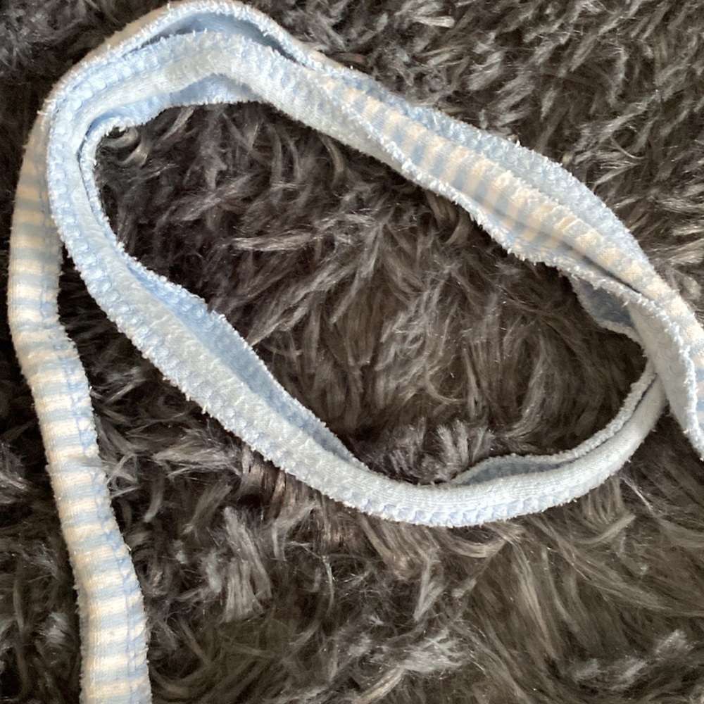 Baby blue and white striped strap belt - Picture 2 of 13